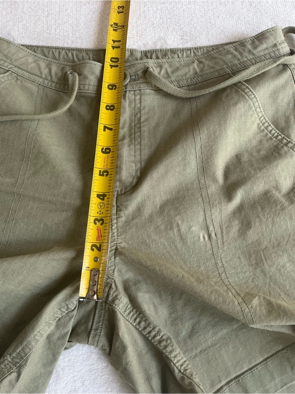 Eddie Bauer Olive Green Flat Front Drawstring Shorts - Picture 7 of 14